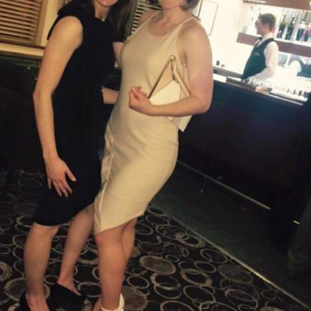 River Island blush/nude bodycon dress